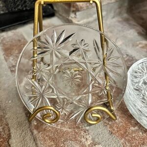1960'S ANCHOR HOCKING GLASS PRESCUT • Oatmeal • Star of David CLEAR Plate READ